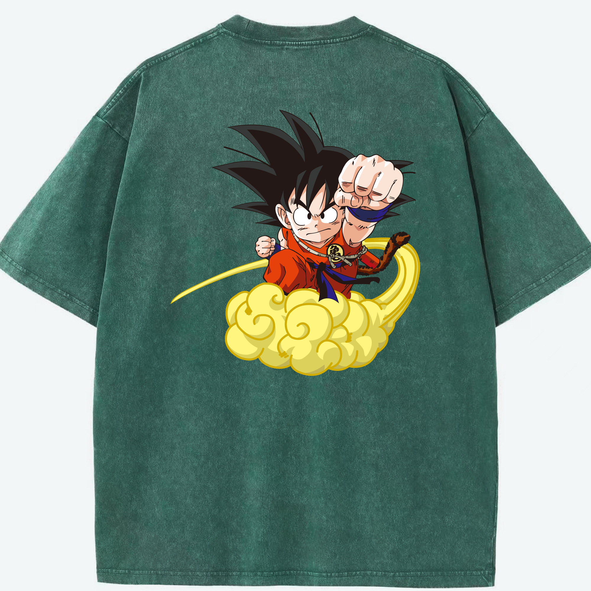 （画像用） ドラゴンボール 孫悟空（そん ごくう）Son Goku カカロット DRAGON BALL Kakarotto 綿100% ヴィンテージ風 半袖Tシャツ（背面プリント）